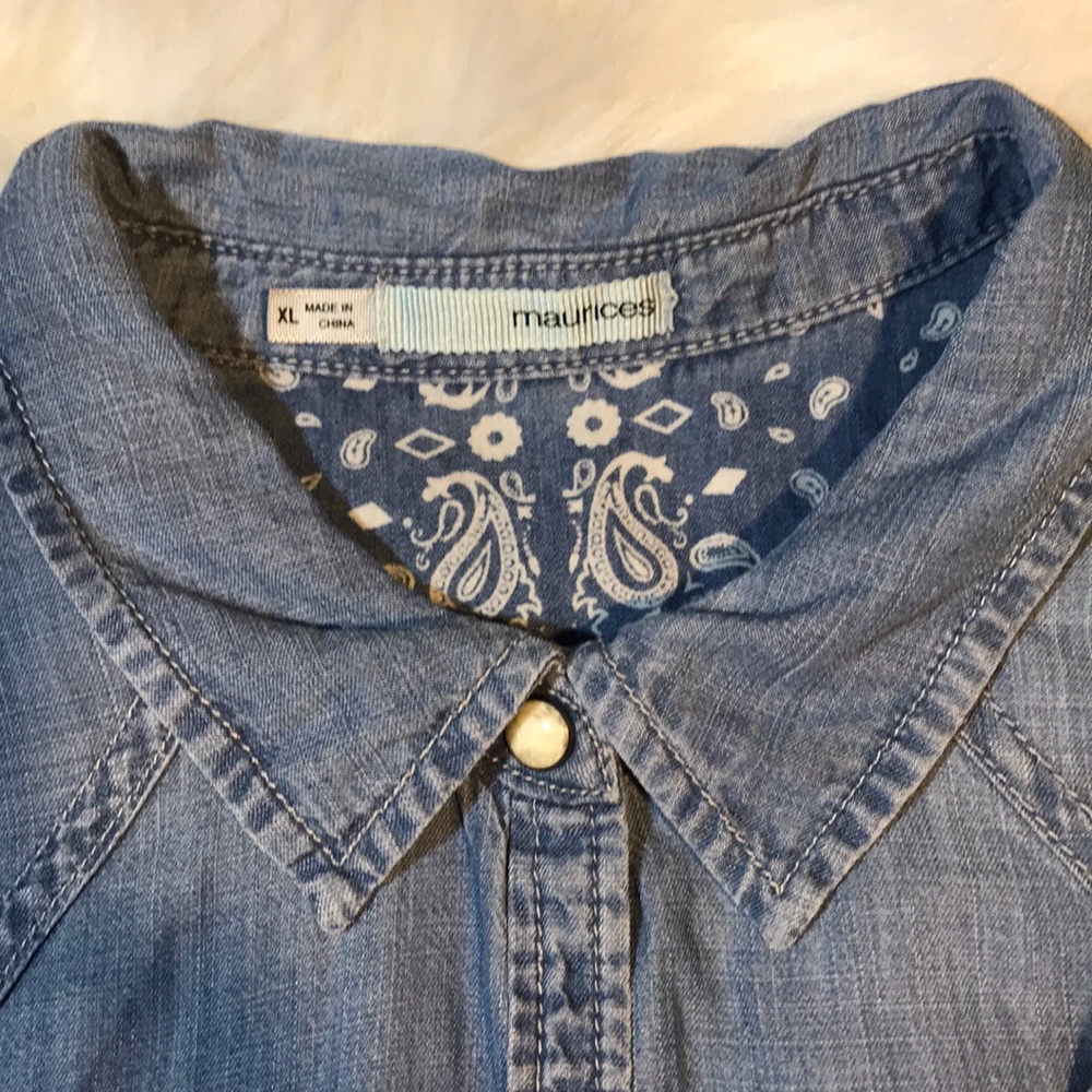 Maurice’s Denim & shell button up longsleeve 👚